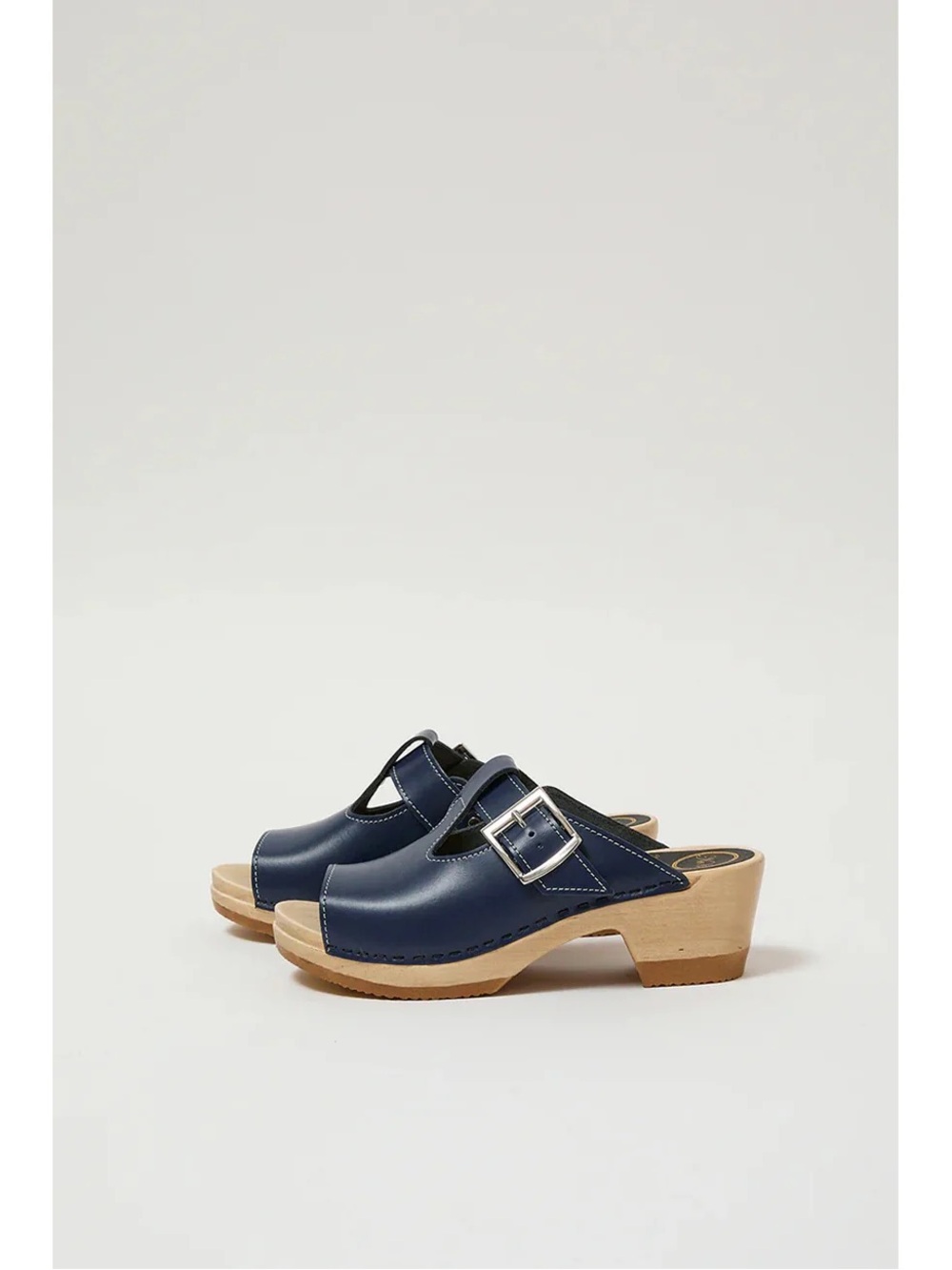 No.6 T Strap Clog on Mid Heel in Ocean- brand new